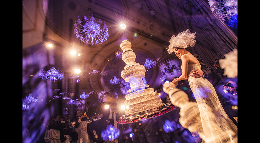 ベールがたなびく憧れのブライダルフォト ウエディングフォト 結婚式写真フォトフォリー