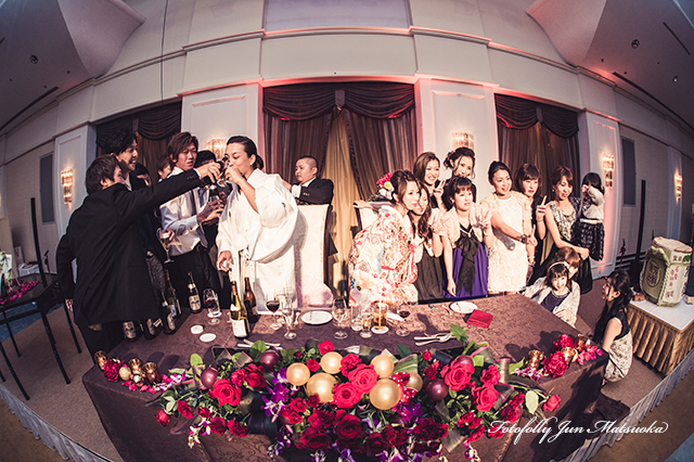 ホテルオークラ東京ベイ　結婚式写真　打ち掛けで再入場　歓談　持ち込みカメラマン撮影　