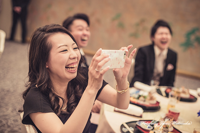 有栖川清水　結婚式写真　ブライダルフォト　披露宴　持ち込みカメラマンが撮影したウエディングフォト　結婚披露宴　友人のスナップ