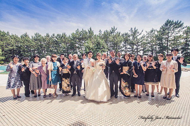 ヒルトン東京ベイで結婚式　hilton-tokyobay-wedding　持ち込みカメラマンのブライダルフォト　ウエディングフォト　集合写真