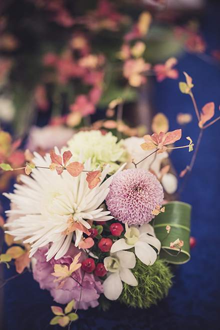 つきじ治作 披露宴高砂装花 ブライダルフォト ウエディングフォト 結婚式写真