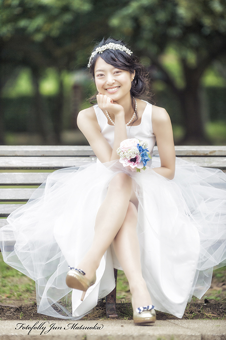 結婚式前撮り　横浜での前撮り　ブライダルフォト　根岸森林公園　新婦一人