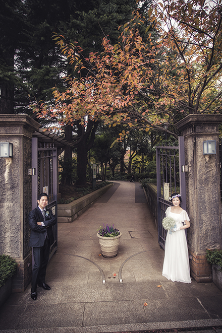 結婚式前撮り　横浜での前撮り　ブライダルフォトベーリックホール　ベーリックホール外玄関