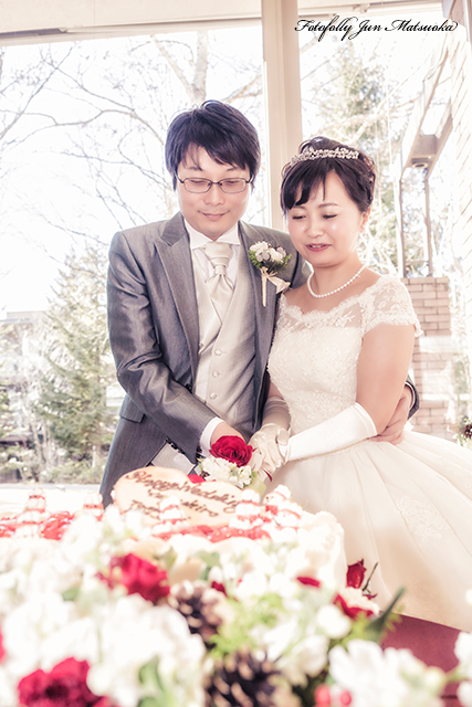 ハーベストクラブ旧軽井沢ウエディングフォト ブライダルフォト 結婚式写真 披露宴ケーキカット