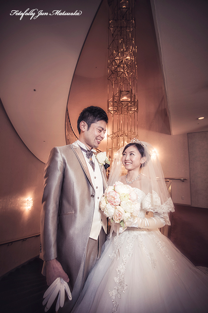 ヒルトン東京ウエディングフォト ブライダルフォト 結婚式写真 館内ロケーションフォト撮影 2ショット