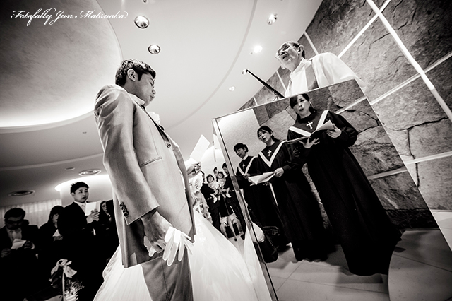 ヒルトン東京ウエディングフォト ブライダルフォト 結婚式写真 挙式賛美歌