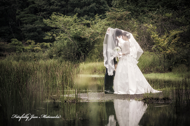 那須高原で結婚式前撮り　那須フォトウエディング　那須沼地